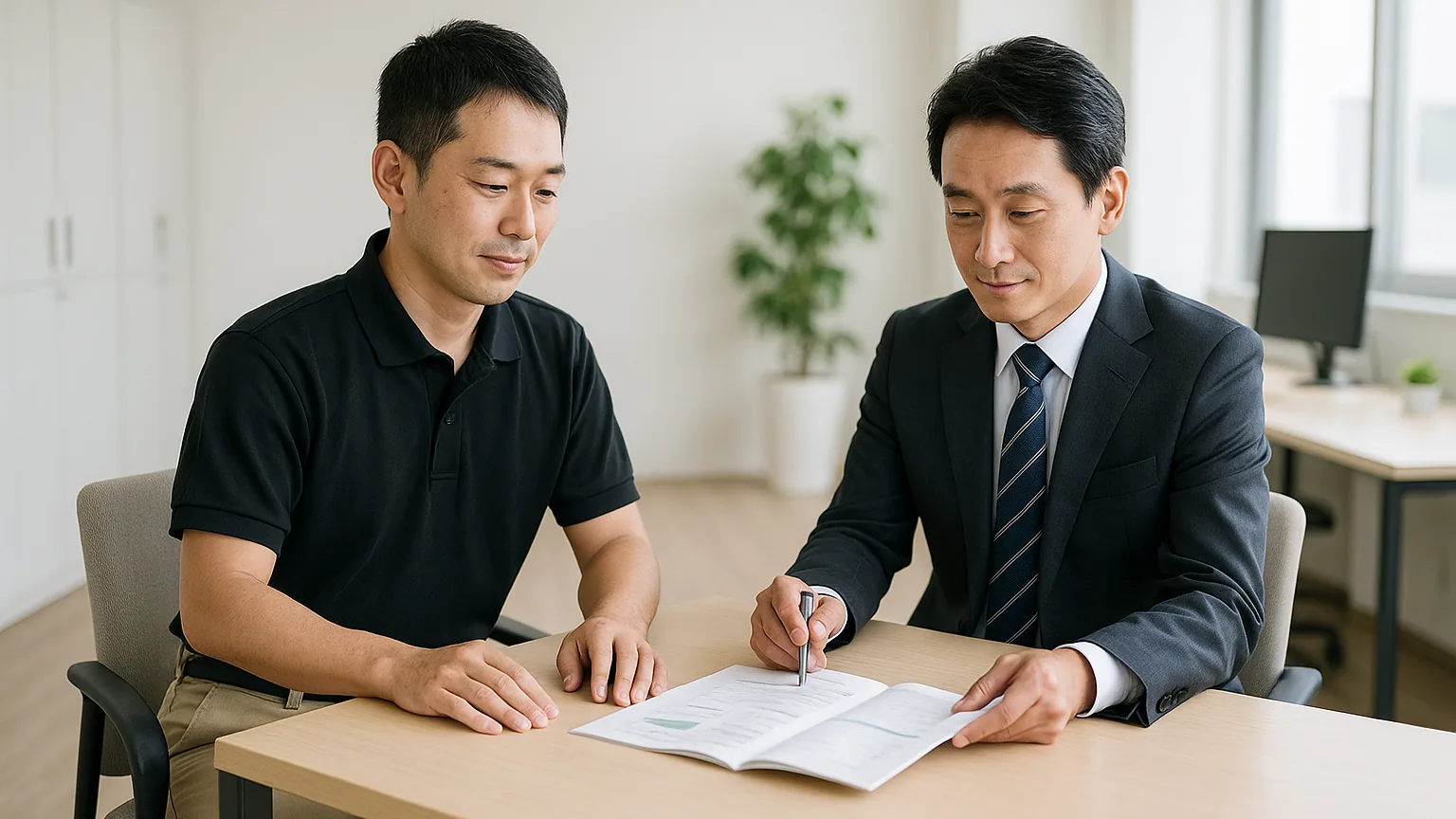 査定を終えて安心した表情のお客様（イメージ）