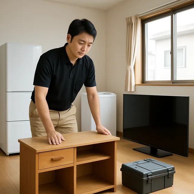 荒川区で学習机・有機ELテレビ・工具箱を確認する出張買取の事例イメージ