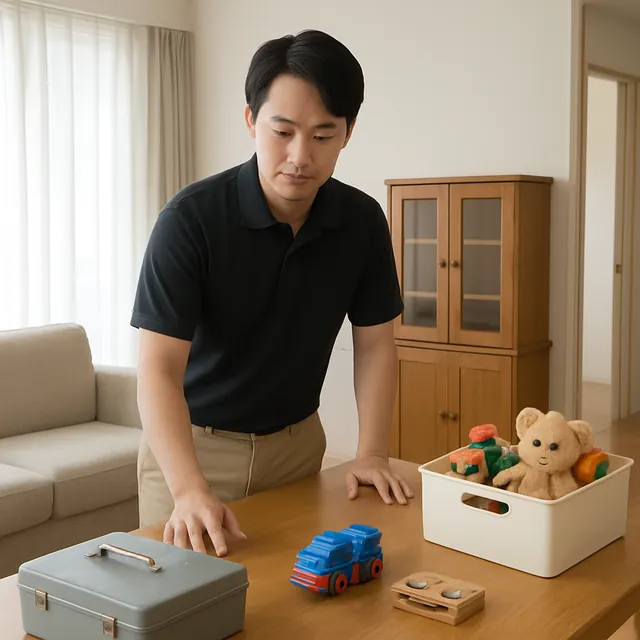荒川区でダイニングテーブル・キャビネット・ホビー用品を確認する出張買取＋引越しの事例イメージ
