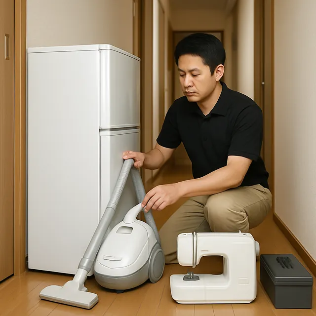 荒川区で冷蔵庫・掃除機・ミシンを確認する出張買取＋引越しの事例イメージ