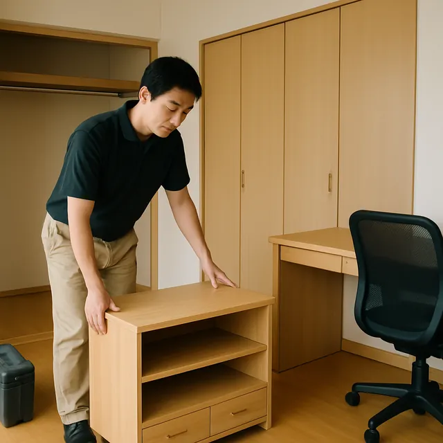 厚木市でテレビボード・学習机・オフィスチェアを確認する出張買取＋遺品整理の事例イメージ