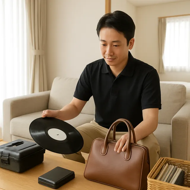 厚木市でカウチソファ・ブランドバッグ・レコードを確認する出張買取＋遺品整理の事例イメージ