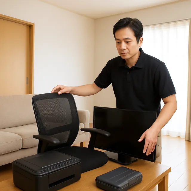 文京区でオフィスチェア・有機ELテレビ・プリンターを確認する出張買取の事例イメージ