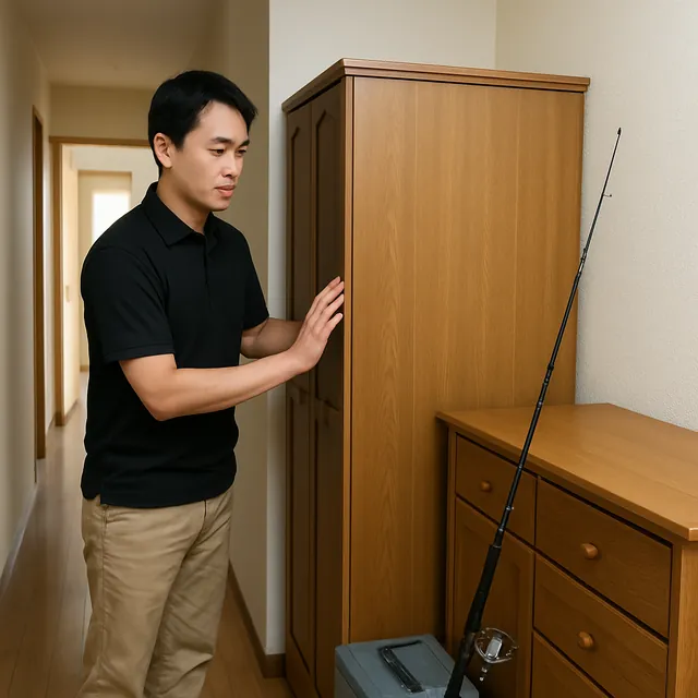 文京区で洋服タンス・サイドボード・釣具を確認する出張買取の事例イメージ