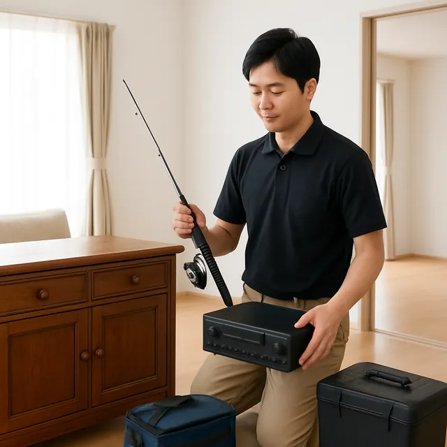 文京区でサイドボード・アンプ・釣具を確認する出張買取＋遺品整理の事例イメージ