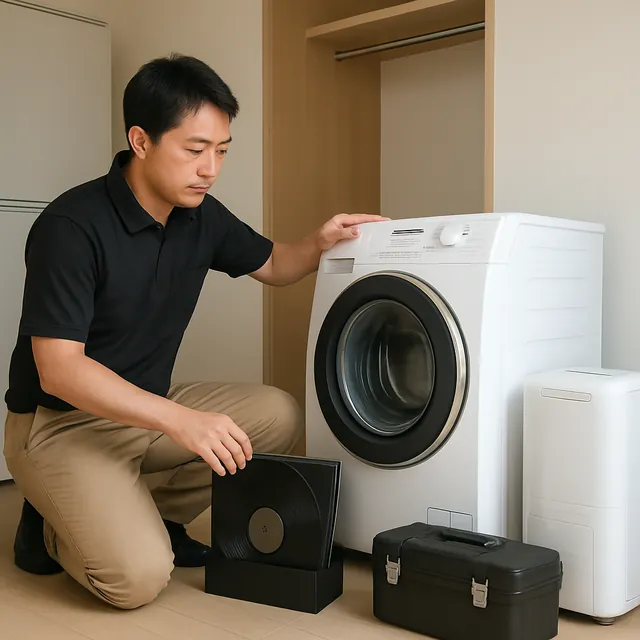 文京区でドラム式洗濯機・除湿機・レコードを確認する出張買取＋不用品回収の事例イメージ