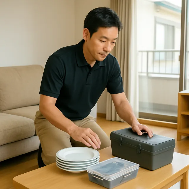 千葉市で食器セット・工具箱・釣具を確認する出張買取の事例イメージ