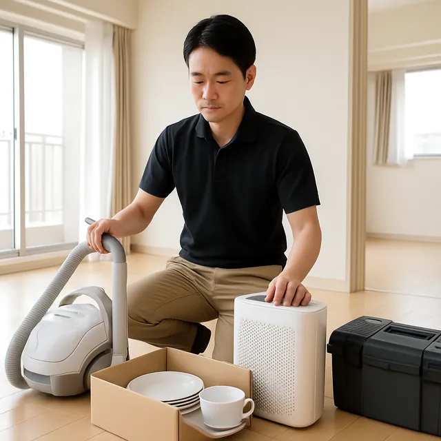 千葉市で掃除機・空気清浄機・食器セットを確認する出張買取＋不用品回収の事例イメージ