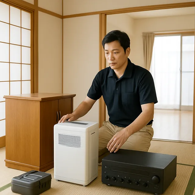 茅ヶ崎市でキャビネット・除湿機・アンプを確認する出張買取の事例イメージ