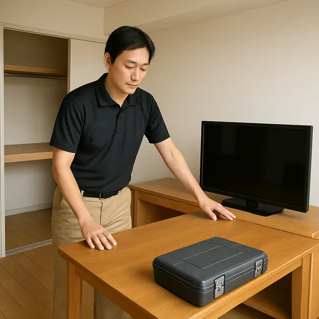 鴻巣市でダイニングテーブル・洋服タンス・液晶テレビを確認する出張買取＋引越しの事例イメージ