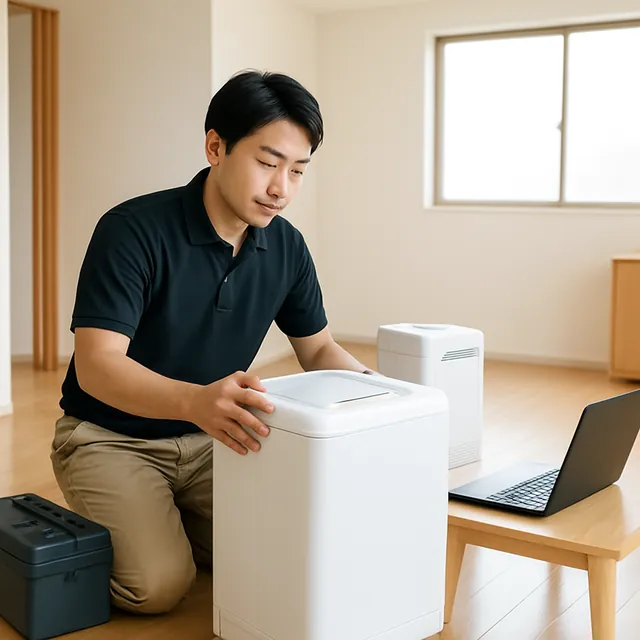 千代田区で縦型洗濯機・除湿機・パソコンを確認する出張買取の事例イメージ