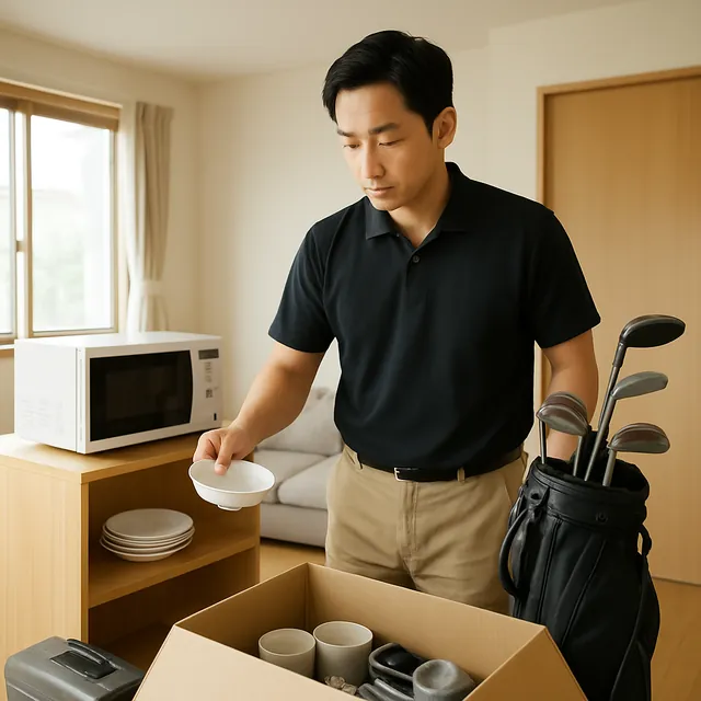 中央区でレンジ台・食器セット・ゴルフ用品を確認する出張買取＋不用品回収の事例イメージ