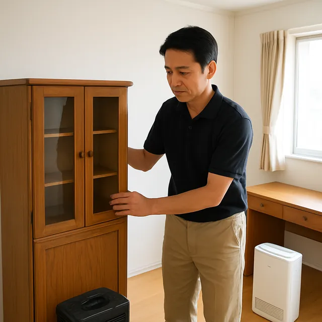 海老名市で食器棚・デスク・除湿機を確認する出張買取の事例イメージ