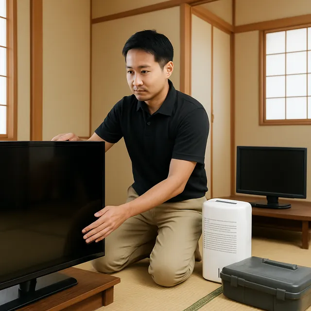 海老名市で有機ELテレビ・除湿機・モニターを確認する出張買取＋遺品整理の事例イメージ