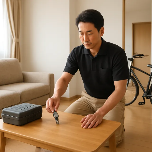 江戸川区でローテーブル・腕時計・自転車を確認する出張買取の事例イメージ