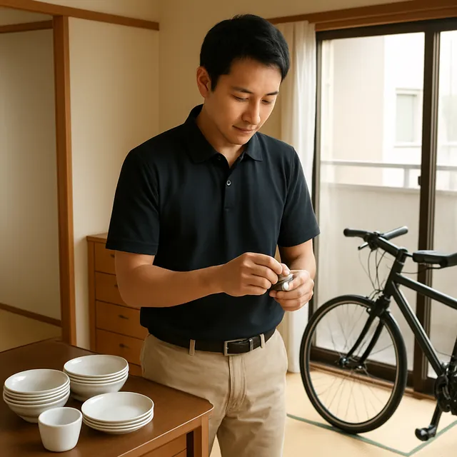 江戸川区で腕時計・食器セット・自転車を確認する出張買取＋家片付けの事例イメージ
