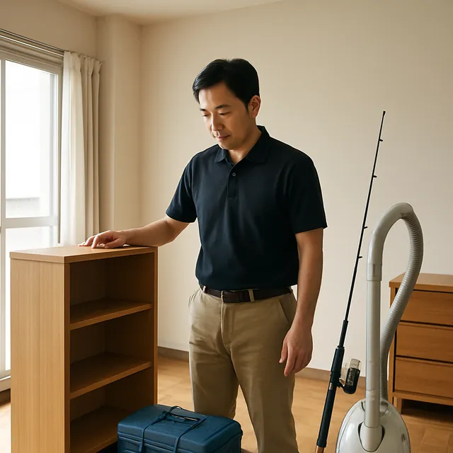 藤沢市で本棚・掃除機・釣具を確認する出張買取の事例イメージ