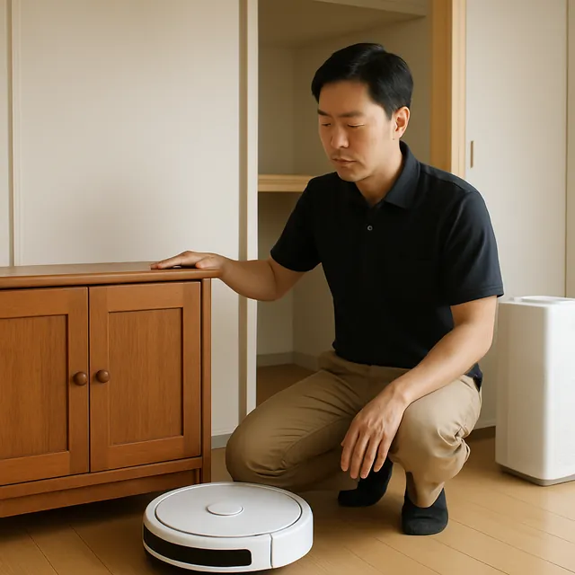 藤沢市でサイドボード・ロボット掃除機・空気清浄機を確認する出張買取＋遺品整理の事例イメージ