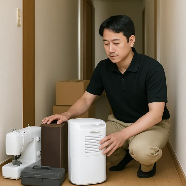 ときがわ町で学習机・スピーカー・ローテーブルを確認する出張買取＋引越しの事例イメージ