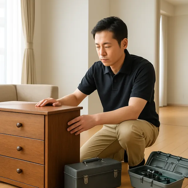 坂戸市でキャビネット・チェスト・食器棚を確認する出張買取＋不用品回収の事例イメージ