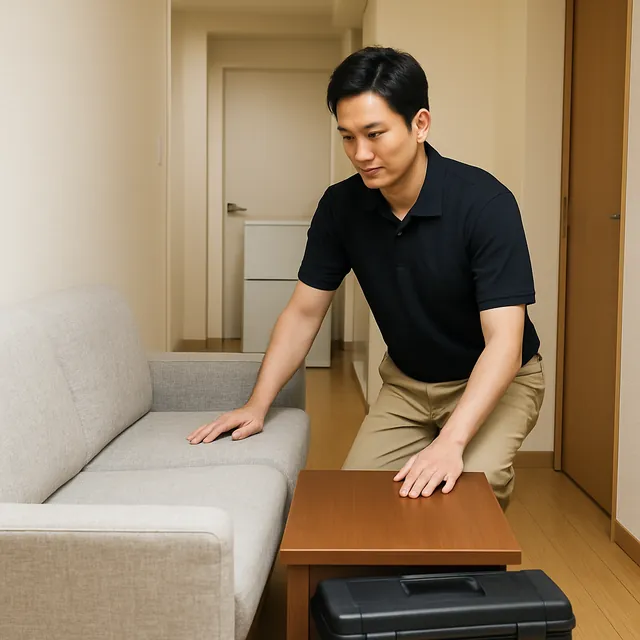 船橋市でカウチソファ・ローテーブル・電動工具を確認する出張買取＋引越しの事例イメージ