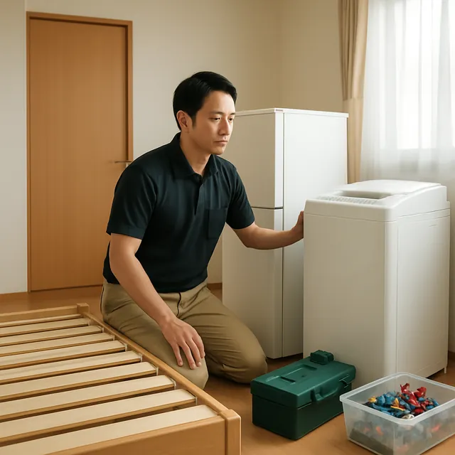 平塚市でベッドフレーム・冷蔵庫・ホビー用品を確認する出張買取＋家片付けの事例イメージ