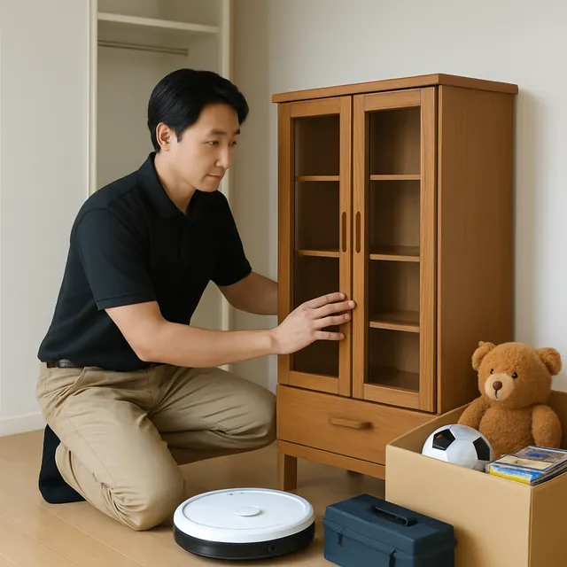 平塚市で食器棚・ロボット掃除機・ホビー用品を確認する出張買取＋不用品回収の事例イメージ