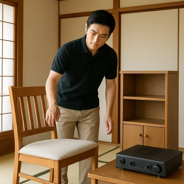 市原市でダイニングチェア・レンジ台・アンプを確認する出張買取＋遺品整理の事例イメージ