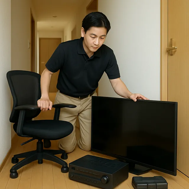 市川市でオフィスチェア・有機ELテレビ・アンプを確認する出張買取の事例イメージ