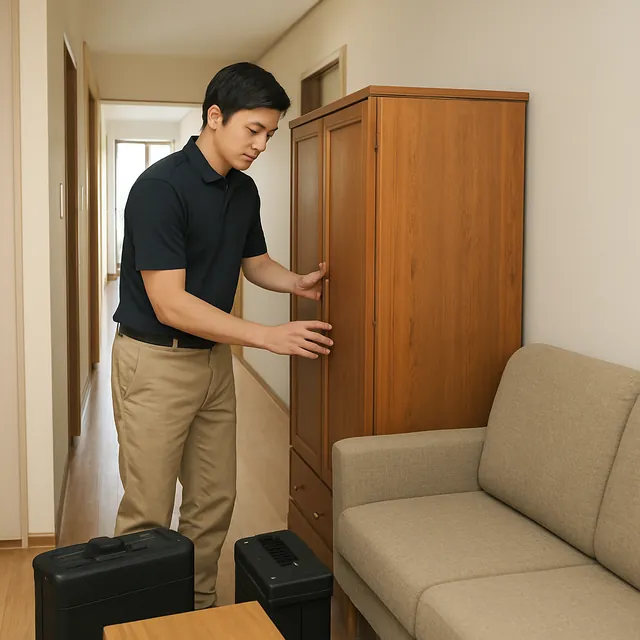 市川市で洋服タンス・アンプ・電動工具を確認する出張買取＋家片付けの事例イメージ