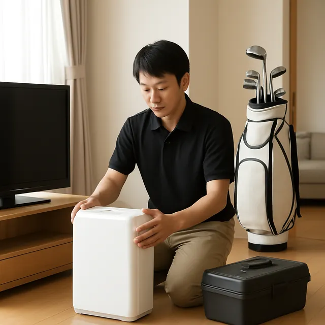 市川市でテレビボード・除湿機・ゴルフ用品を確認する出張買取＋遺品整理の事例イメージ