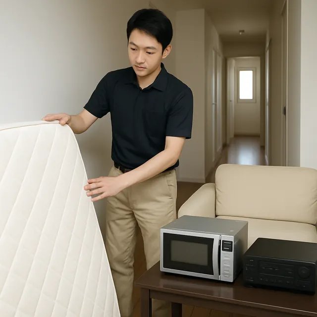 板橋区でマットレス・電子レンジ・アンプを確認する出張買取＋家片付けの事例イメージ