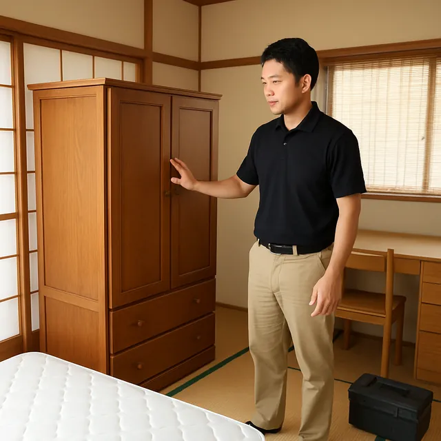板橋区で洋服タンス・マットレス・学習机を確認する出張買取＋遺品整理の事例イメージ