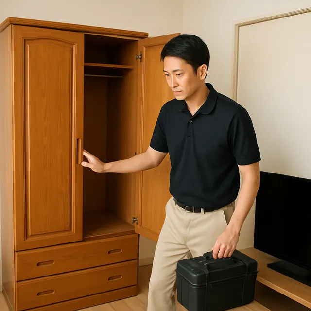 板橋区で洋服タンス・有機ELテレビ・工具箱を確認する出張買取＋引越しの事例イメージ