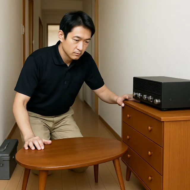 鎌ケ谷市でローテーブル・チェスト・アンプを確認する出張買取の事例イメージ