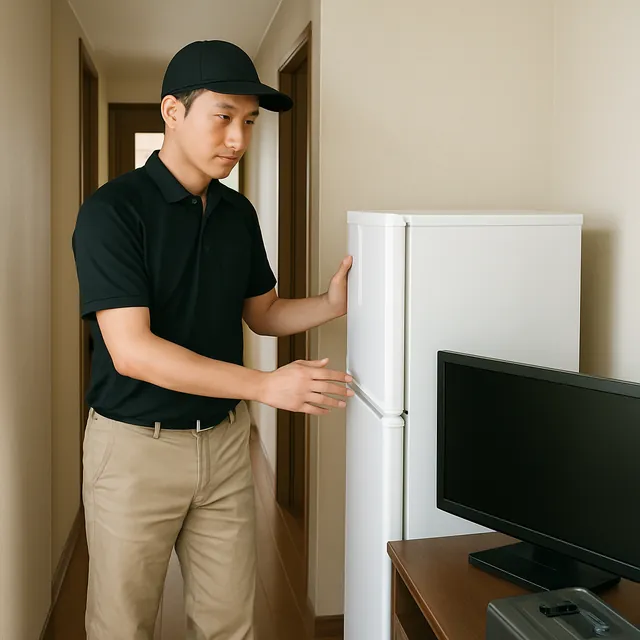 鎌ケ谷市で冷蔵庫・液晶テレビ・モニターを確認する出張買取＋家片付けの事例イメージ