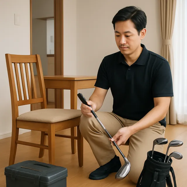 鎌ケ谷市でダイニングチェア・デスク・ゴルフ用品を確認する出張買取＋引越しの事例イメージ