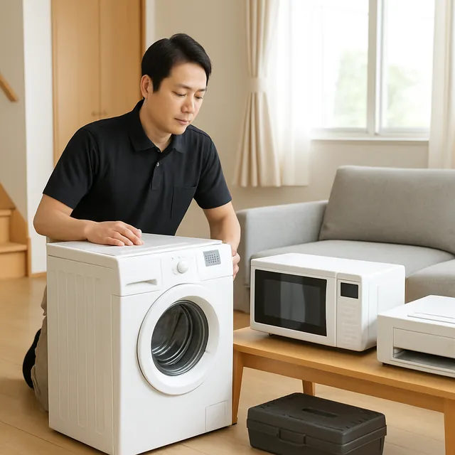 鎌倉市で縦型洗濯機・オーブンレンジ・プリンターを確認する出張買取の事例イメージ