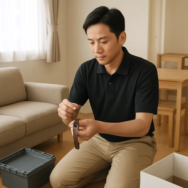鎌倉市でカウチソファ・学習机・腕時計を確認する出張買取＋不用品回収の事例イメージ