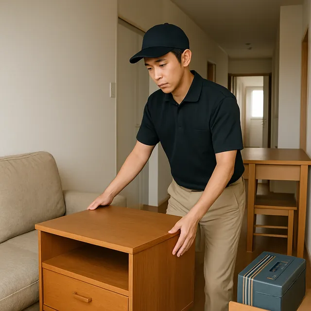 柏市でテレビボード・学習机・レコードを確認する出張買取＋家片付けの事例イメージ