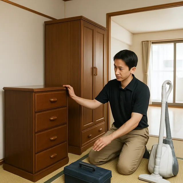 春日部市でチェスト・洋服タンス・掃除機を確認する出張買取の事例イメージ