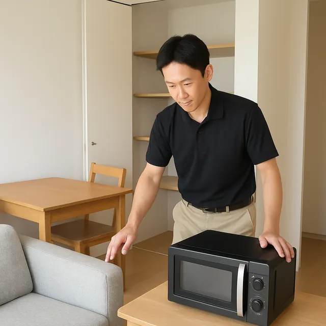 春日部市でカウチソファ・ダイニングテーブル・オーブンレンジを確認する出張買取＋家片付けの事例イメージ