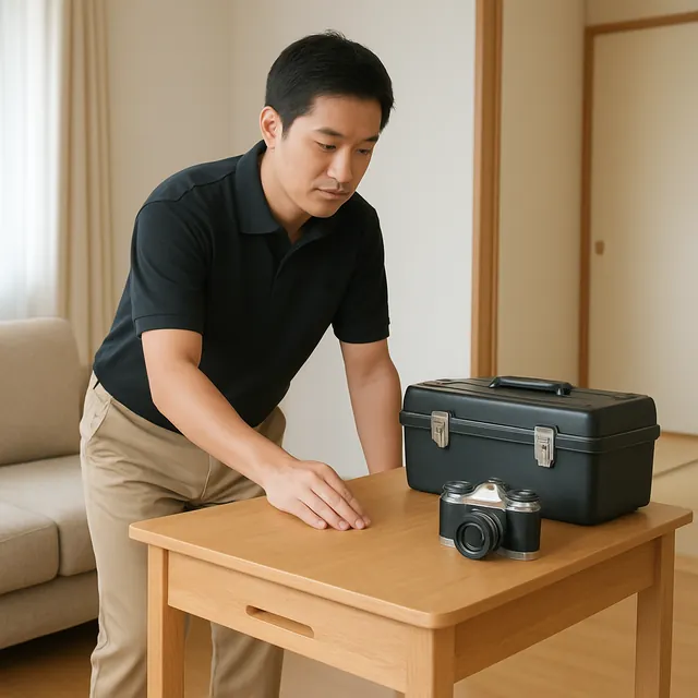 春日部市で学習机・工具箱・カメラを確認する出張買取＋不用品回収の事例イメージ