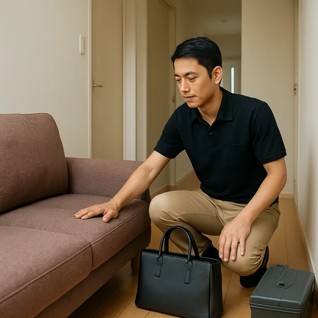 川越市でカウチソファ・オフィスチェア・ブランドバッグを確認する出張買取＋引越しの事例イメージ