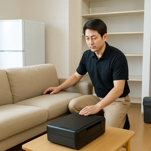 川越市で冷蔵庫・プリンター・釣具を確認する出張買取＋引越しの事例イメージ