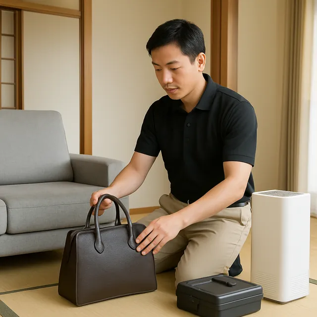 川口市でカウチソファ・空気清浄機・ブランドバッグを確認する出張買取の事例イメージ