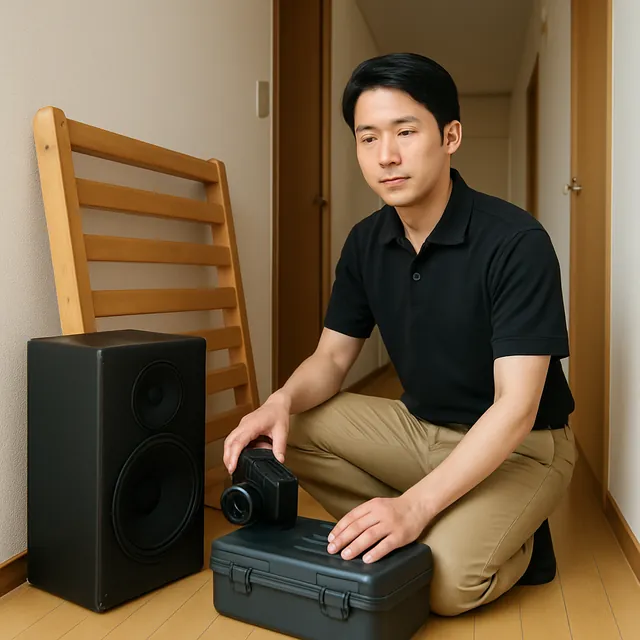 川口市でベッドフレーム・スピーカー・カメラを確認する出張買取の事例イメージ