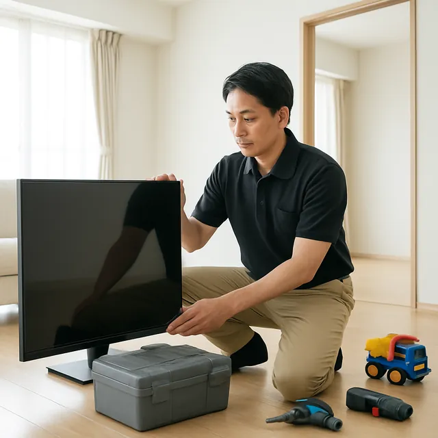 川口市で有機ELテレビ・電動工具・ホビー用品を確認する出張買取＋家片付けの事例イメージ