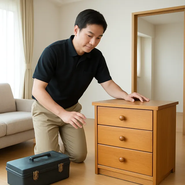 川口市でチェスト・キャビネット・工具箱を確認する出張買取＋遺品整理の事例イメージ