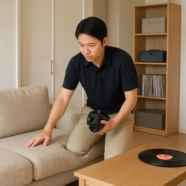 川口市でカウチソファ・カメラ・レコードを確認する出張買取＋引越しの事例イメージ
